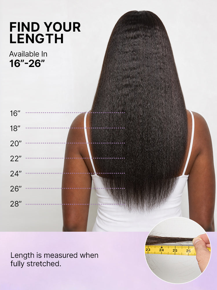 New Customers Only | 180% Density Light  Kinky Straight Butterfly Cut Layered  Glueless 7x6 Closure HD Lace Wig Pre-Cut Lace