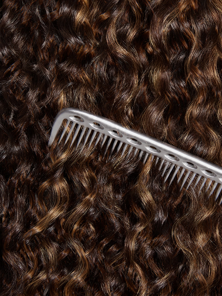 Luvme All-Day Comfort™ Wig PartingMax Brown Highlights Funmi Curly 7x6 Closure HD Lace Glueless Wig Pre Cut Lace