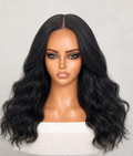 Luvme Natural Black Glueless 7x6 Closure HD Lace Yaki Blow Out Body Wave Long Wig Pre-Cut Lace