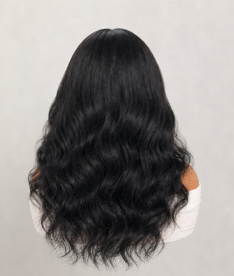 Luvme Natural Black Glueless 7x6 Closure HD Lace Yaki Blow Out Body Wave Long Wig Pre-Cut Lace
