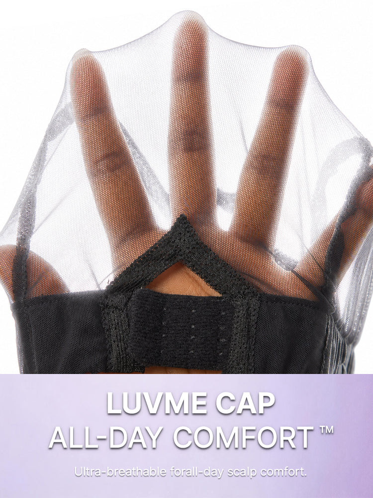 Luvme All-Day Comfort™ Wig PartingMax Brown Highlights Funmi Curly 7x6 Closure HD Lace Glueless Wig Pre Cut Lace