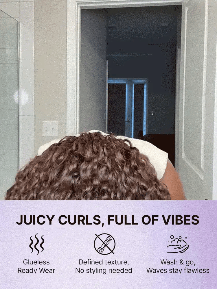 Luvme All-Day Comfort™ Wig PartingMax Brown Highlights Funmi Curly 7x6 Closure HD Lace Glueless Wig Pre Cut Lace