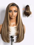 Luvme All-Day Comfort Wig 180% Density Blonde Highlight Butterfly Cut Layered Light Yaki Straight Glueless 7x6 Closure HD Lace Wig Pre-Cut Lace