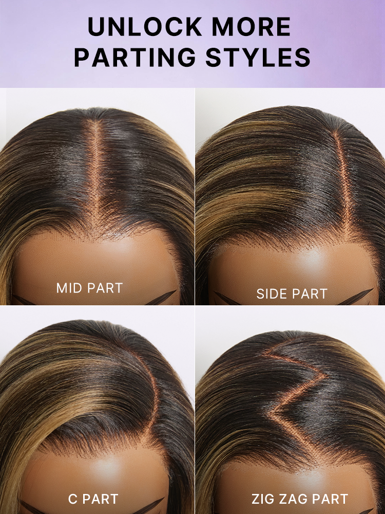 Luvme All-Day Comfort Wig 180% Density Blonde Highlight Butterfly Cut Layered Light Yaki Straight Glueless 7x6 Closure HD Lace Wig Pre-Cut Lace