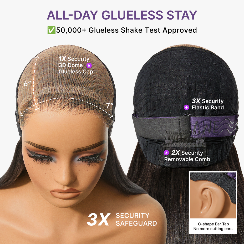 Special Deal | Ombre Brown Butterfly Cut Layered Light Yaki Straight Glueless 7x6 Closure HD Lace Pre-Cut Lace