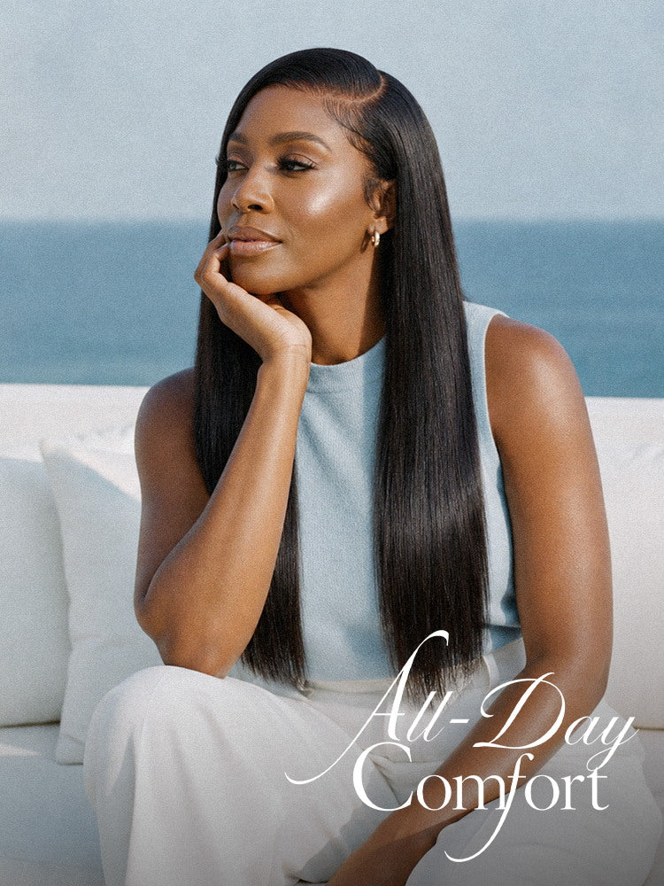 US Only | Luvme All-Day Comfort™ Wig 180% / 250% Density Bone Straight with Baby Hair PartingMax Glueless 7x6 Closure HD Lace Wig Pre-Cut Lace