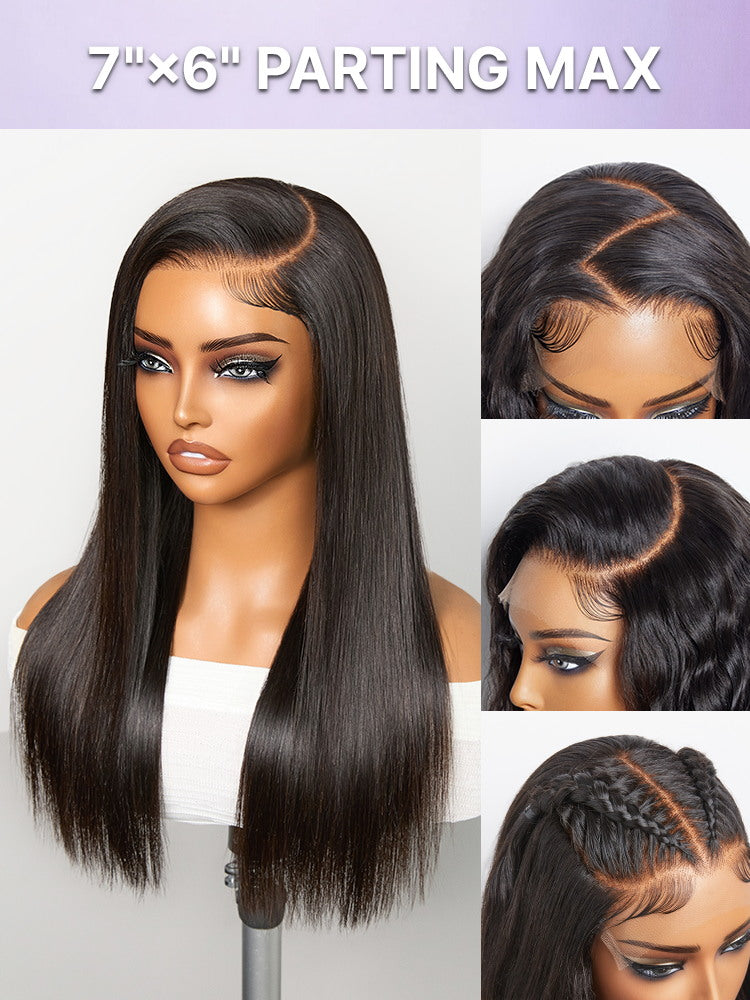 US Only | Luvme All-Day Comfort™ Wig 180% / 250% Density Bone Straight with Baby Hair PartingMax Glueless 7x6 Closure HD Lace Wig Pre-Cut Lace