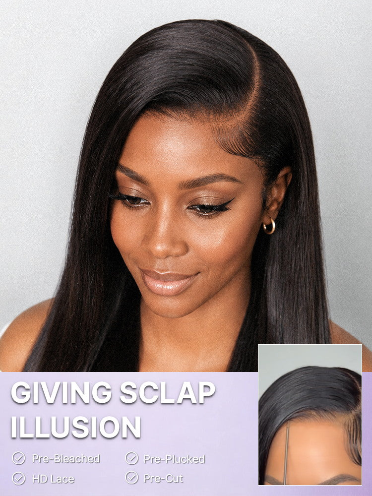 US Only | Luvme All-Day Comfort™ Wig 180% / 250% Density Bone Straight with Baby Hair PartingMax Glueless 7x6 Closure HD Lace Wig Pre-Cut Lace