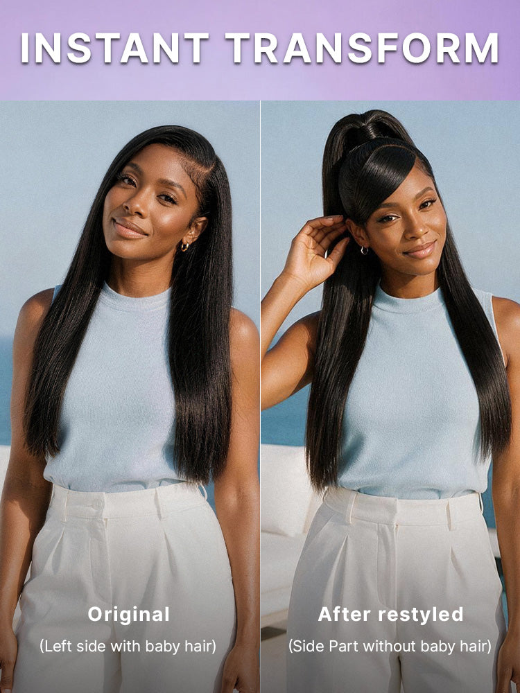 US Only | Luvme All-Day Comfort™ Wig 180% / 250% Density Bone Straight with Baby Hair PartingMax Glueless 7x6 Closure HD Lace Wig Pre-Cut Lace