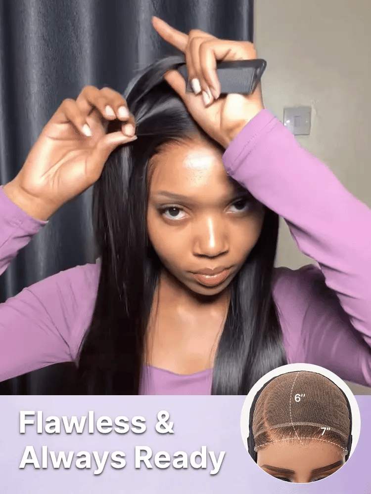 US Only | Luvme All-Day Comfort™ Wig 180% / 250% Density Bone Straight with Baby Hair PartingMax Glueless 7x6 Closure HD Lace Wig Pre-Cut Lace