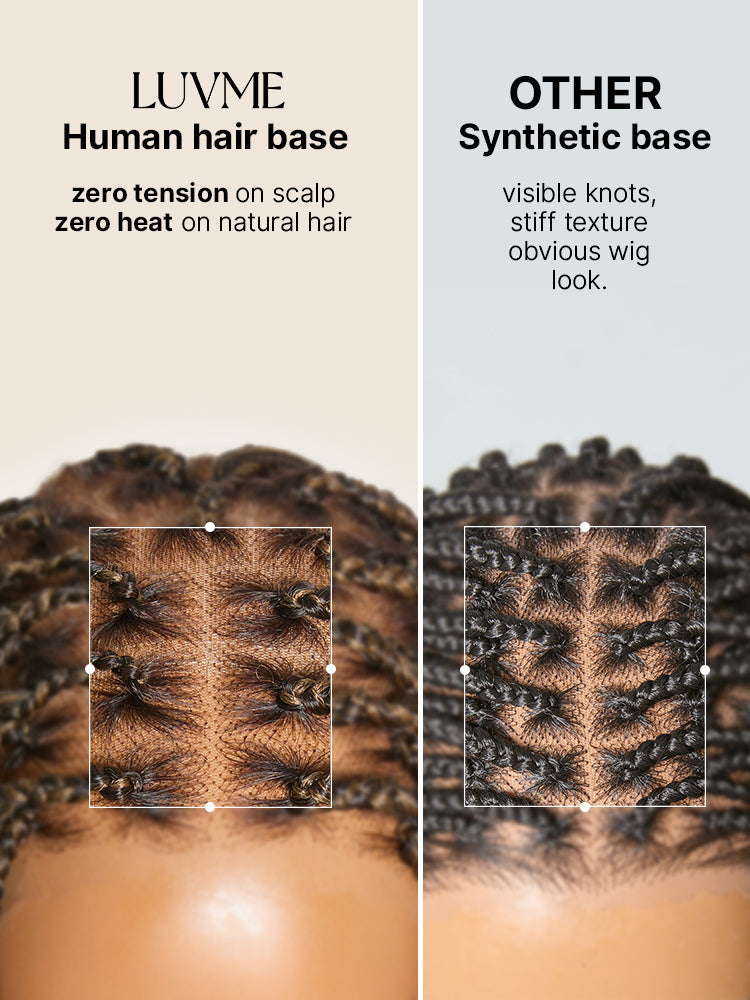 OwnScalp™Ombre Honey Blonde French Curl Knotless Boho Braids HD Full Lace Long Wig Flexi Fit Invisi Drawstring Cap - US Only