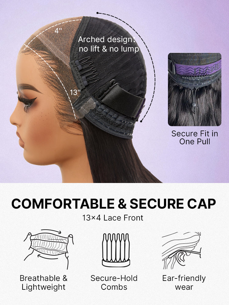 PreMax Wigs | Super Natural Hairline Silky Blunt Cut Bob Glueless 13x4 Frontal Lace Human Hair Short Wig Pre-Cut Lace