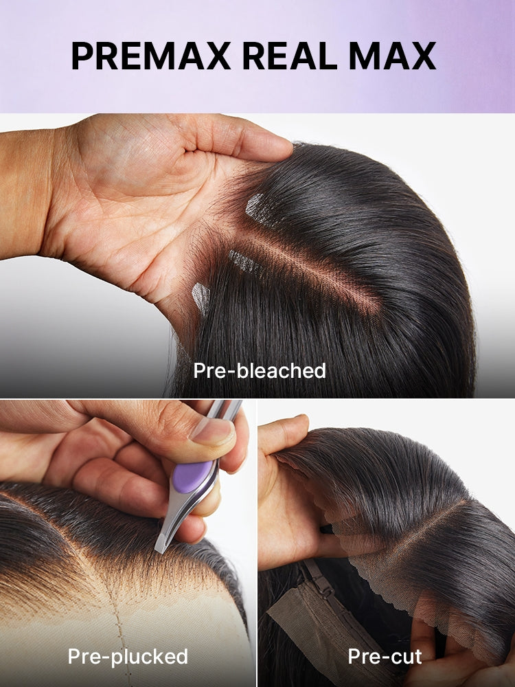 AiryFit™ Scalp Care Wigs - Silky Straight Middle Part Glueless 5x5 Closure Lace Long Wig Pre-Cut Lace
