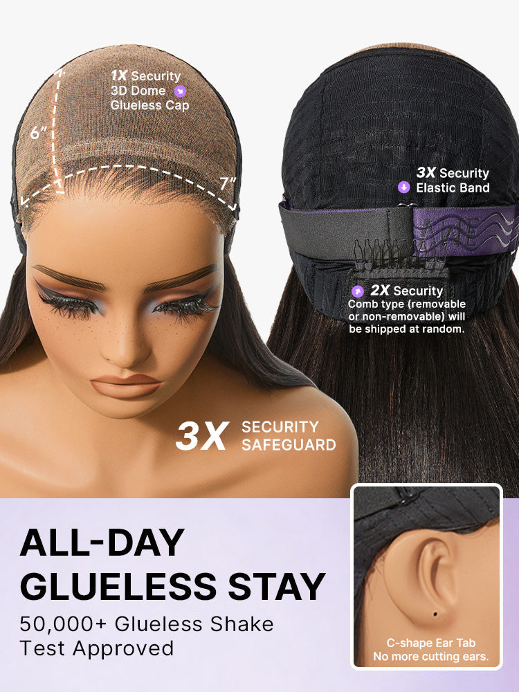 Luvme All-Day Comfort™ Wig 180% Density Ombre Blonde Highlight Loose Body Wave Glueless 7x6 Closure HD Lace Human Hair Wig with Bangs Pre-Cut Lace