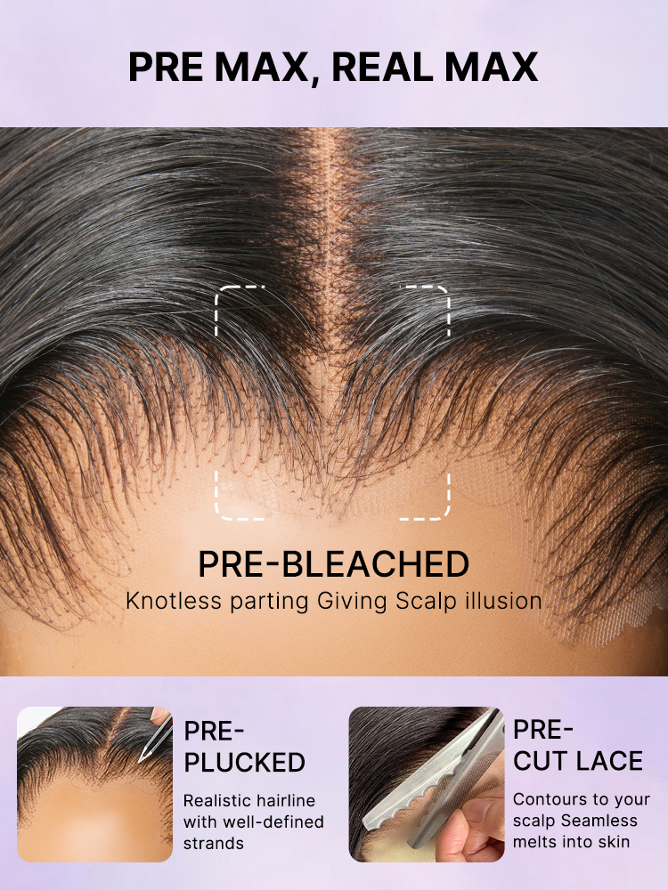 Lagos Hairline Over-Plucked M-Shaped Hairline Natural Looking Silky Straight Human Hair 13×4 Lace Frontal Wig Pre-Cut Lace
