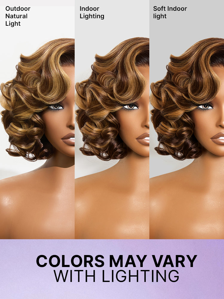 Classic Old Money Honey Blonde Highlight Wavy Glueless Minimalist HD Lace Wig Pre-cut Lace