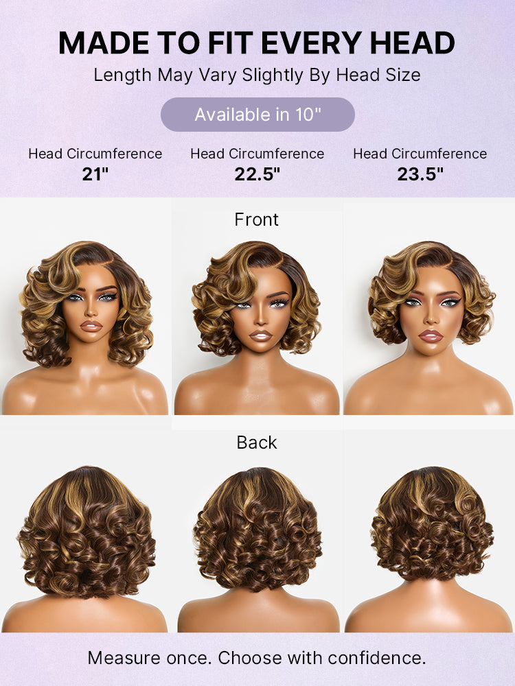 Classic Old Money Honey Blonde Highlight Wavy Glueless Minimalist HD Lace Wig Pre-cut Lace