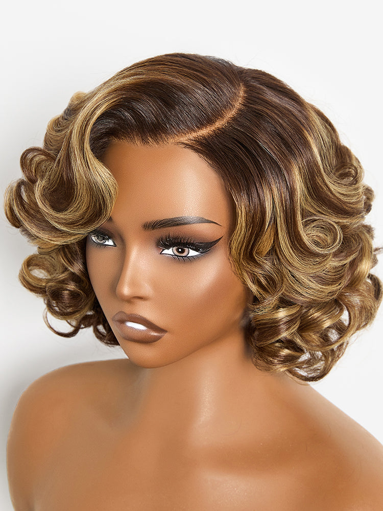 Classic Old Money Honey Blonde Highlight Wavy Glueless Minimalist HD Lace Wig Pre-cut Lace