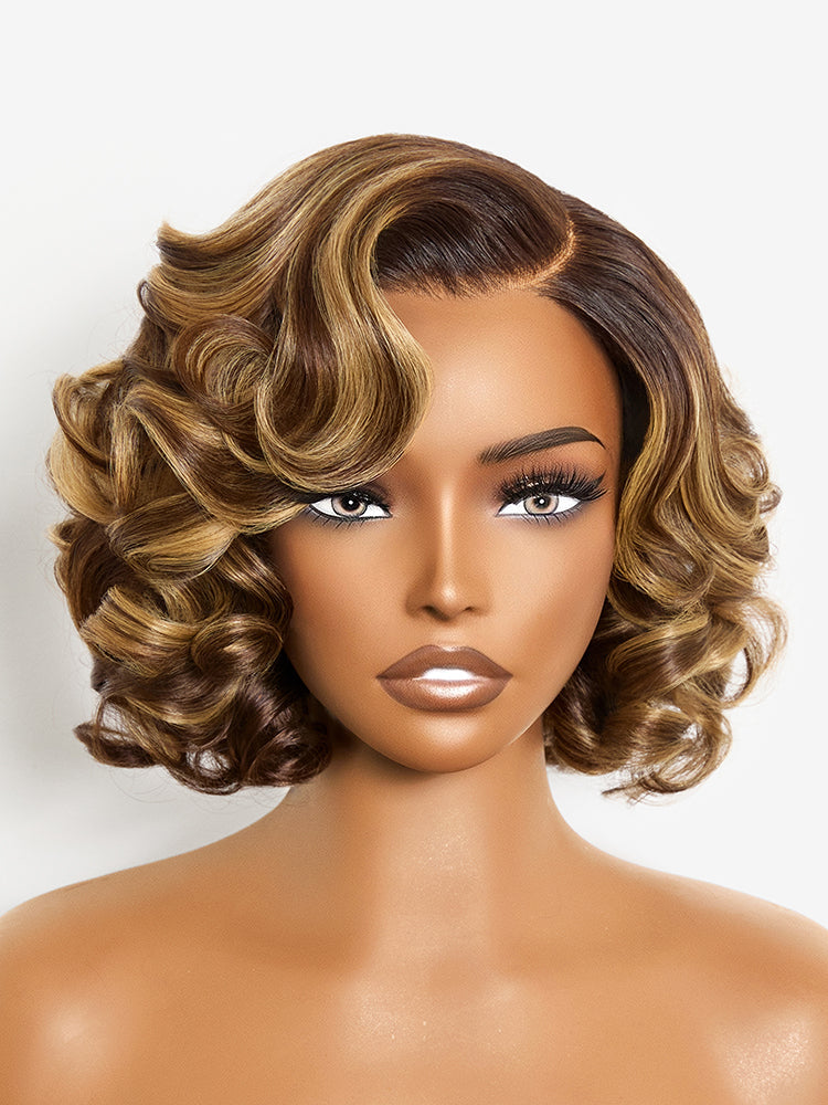 Classic Old Money Honey Blonde Highlight Wavy Glueless Minimalist HD Lace Wig Pre-cut Lace
