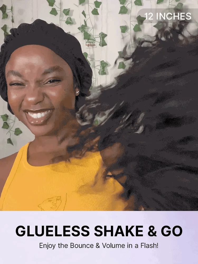 Beginner Friendly Water Wave Minimalist Lace Glueless Short Curly Wig with Bangs