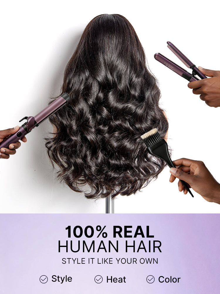 Luvme All-Day Comfort™ Wig 180% Density Loose Body Wave Glueless 7x6 Closure HD Lace Human Hair Wig with Bangs Pre-Cut Lace