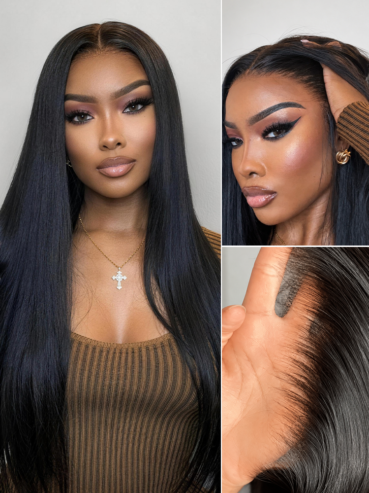 PreMax Wigs | Super Natural Hairline Silky Straight Glueless 13x4 Frontal Lace Wig Human Hair Pre-Cut Lace
