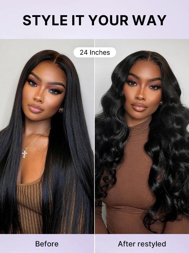 PreMax Wigs | Super Natural Hairline Silky Straight Glueless 13x4 Frontal Lace Wig Human Hair Pre-Cut Lace
