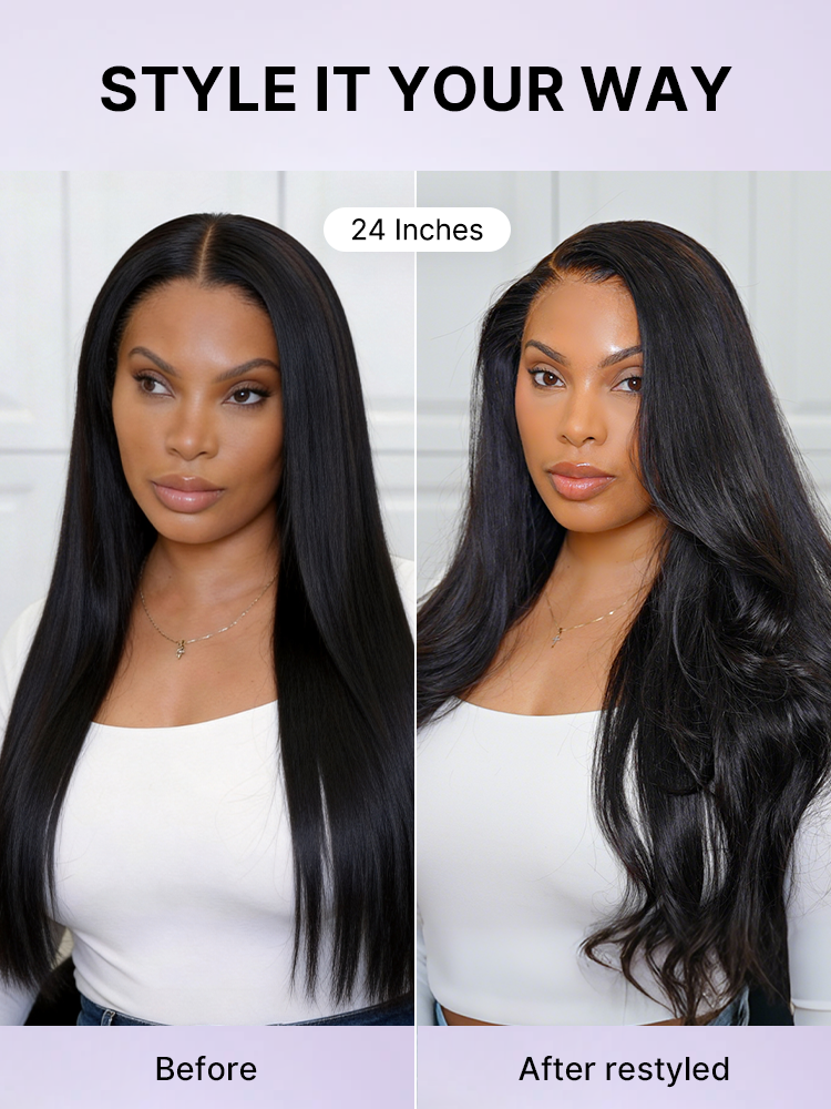 PreMax Wigs | Super Natural Hairline Silky Straight Glueless 13x4 Frontal Lace Wig Human Hair Pre-Cut Lace