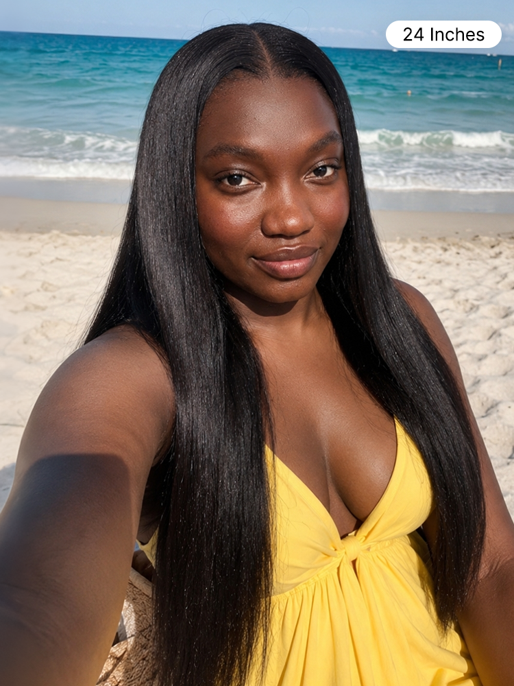 PreMax Wigs | Super Natural Hairline Silky Straight Glueless 13x4 Frontal Lace Wig Human Hair Pre-Cut Lace