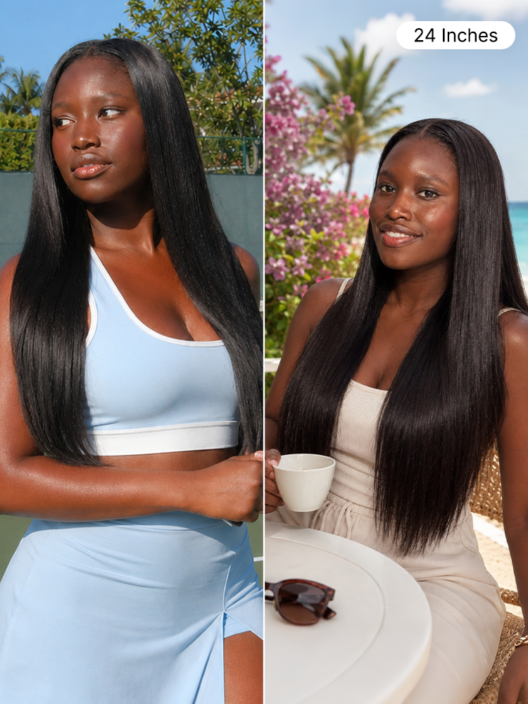 PreMax Wigs | Super Natural Hairline Silky Straight Glueless 13x4 Frontal Lace Wig Human Hair Pre-Cut Lace