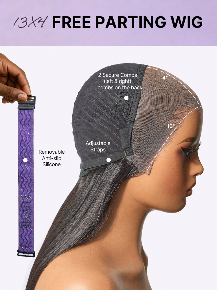 PreMax Wigs | Super Natural Hairline Silky Straight Glueless 13x4 Frontal Lace Wig Human Hair Pre-Cut Lace