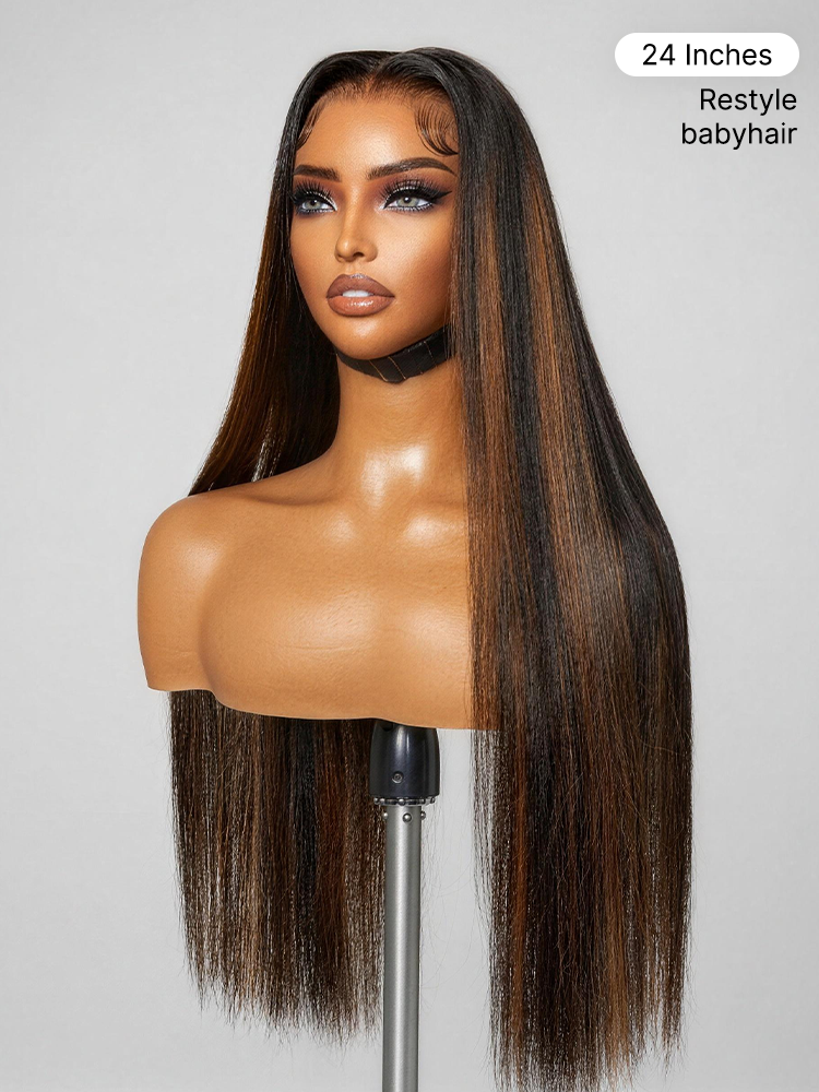 PreMax Wigs | Super Natural Hairline Silky Straight Glueless 13x4 Frontal Lace Wig Human Hair Pre-Cut Lace