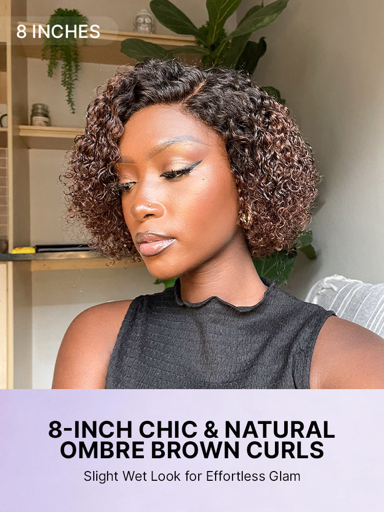 Weekly Special | Trendy Short Cut Curly Minimalist HD Lace Glueless Side Part Wig 100% Human Hair