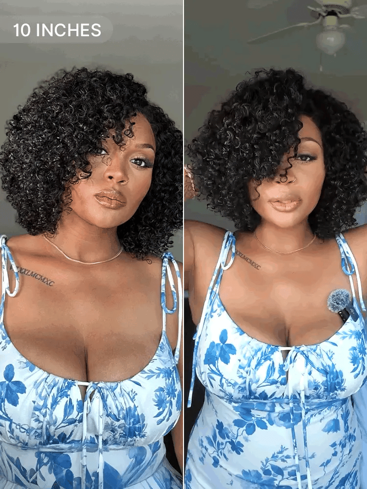Weekly Special | Trendy Short Cut Curly Minimalist HD Lace Glueless Side Part Wig 100% Human Hair