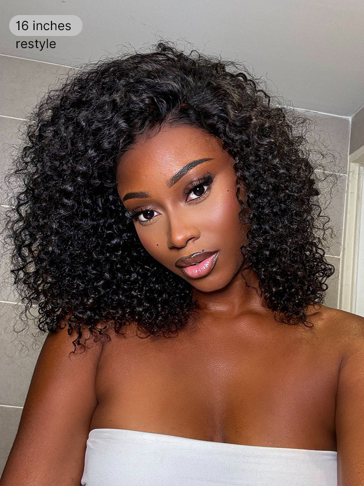 Beginner Friendly 200% Density Glueless 5x5 Closure Pre-Cut Lace Afro Curly Wig One Size Fits All Cap
