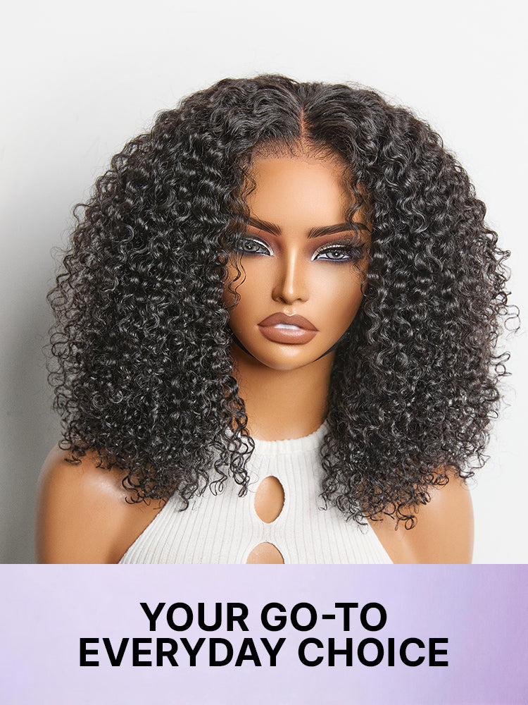 Beginner Friendly 200% Density Glueless 5x5 Closure Pre-Cut Lace Afro Curly Wig One Size Fits All Cap