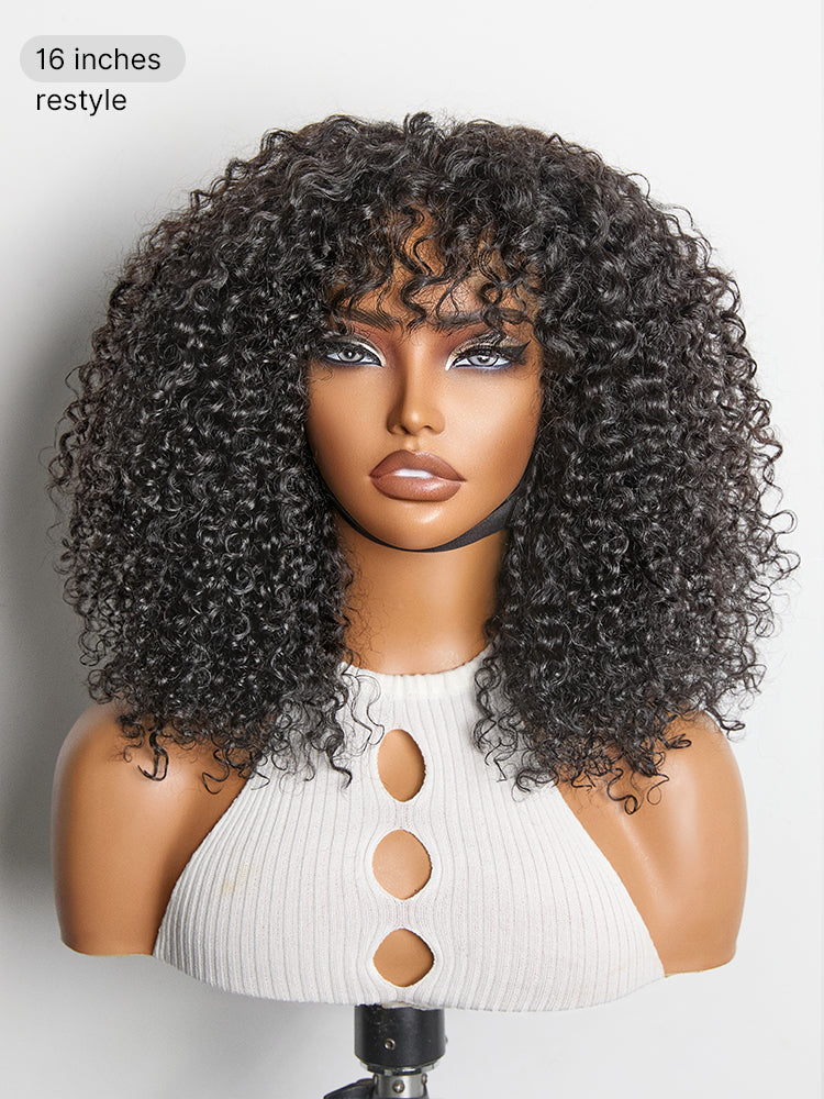 Beginner Friendly 200% Density Glueless 5x5 Closure Pre-Cut Lace Afro Curly Wig One Size Fits All Cap