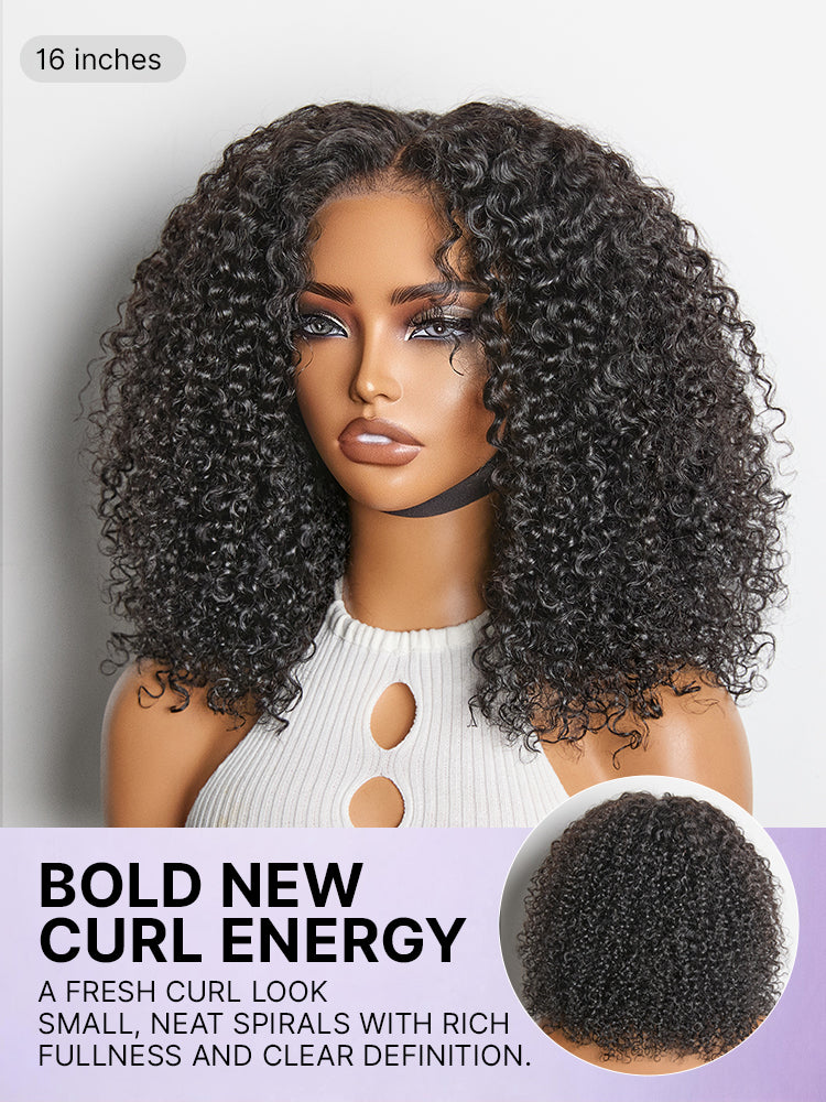 Beginner Friendly 200% Density Glueless 5x5 Closure Pre-Cut Lace Afro Curly Wig One Size Fits All Cap