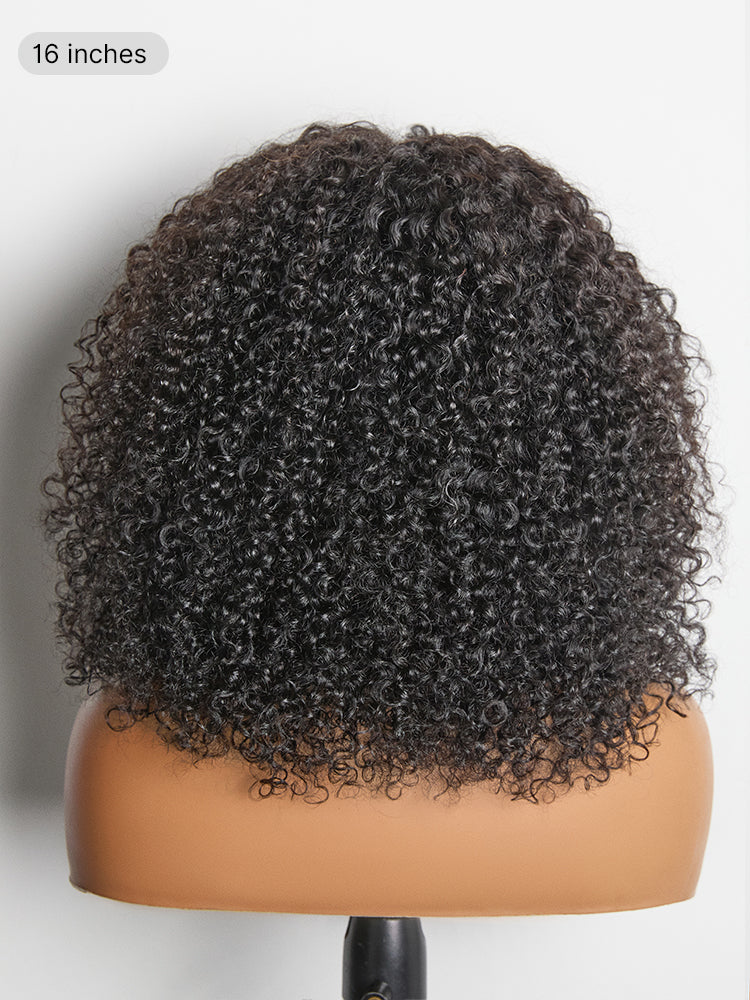 Beginner Friendly 200% Density Glueless 5x5 Closure Pre-Cut Lace Afro Curly Wig One Size Fits All Cap