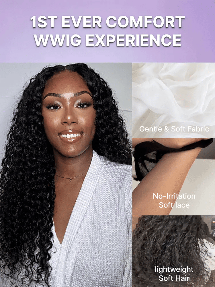 AiryFit™ Scalp Care Wigs | Effortless Water Wave Snugfit Glueless 5x5 Closure Pre-Cut Lace Curly Wig