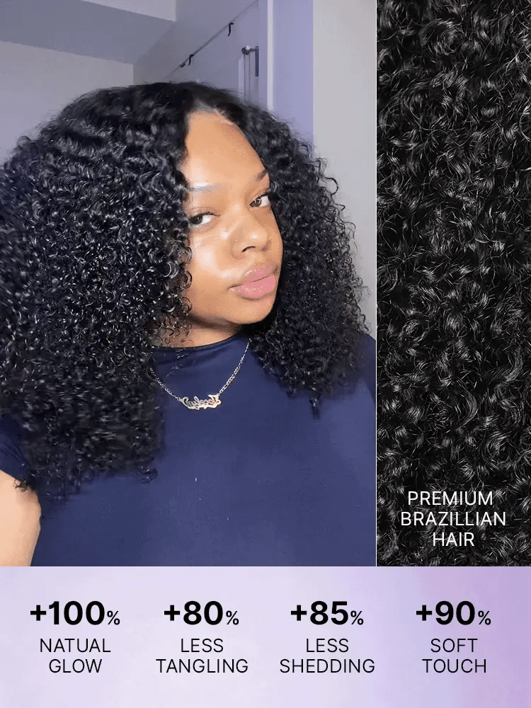 Beginner Friendly 200% Density Glueless 5x5 Closure Pre-Cut Lace Afro Curly Wig One Size Fits All Cap