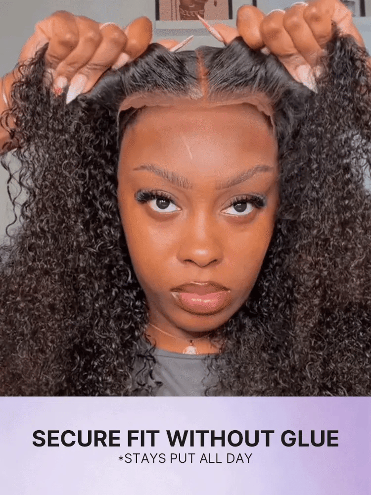 Beginner Friendly 200% Density Glueless 5x5 Closure Pre-Cut Lace Afro Curly Wig One Size Fits All Cap