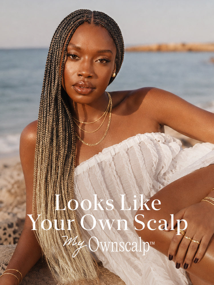 OwnScalp™ 613 Blonde Lightweight Salon-Like Braids with a Real Scalp Look Full HD Lace Knotless Box Braided Wig Drawstring Cap - US Only