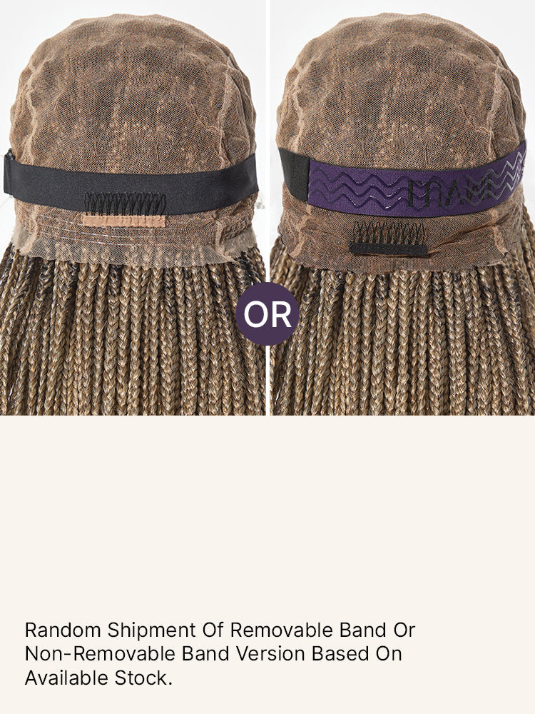 OwnScalp™ 613 Blonde Lightweight Salon-Like Braids with a Real Scalp Look Full HD Lace Knotless Box Braided Wig Drawstring Cap - US Only