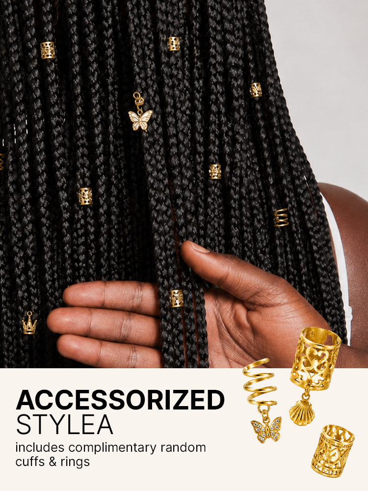 OwnScalp™ 613 Blonde Lightweight Salon-Like Braids with a Real Scalp Look Full HD Lace Knotless Box Braided Wig Drawstring Cap - US Only