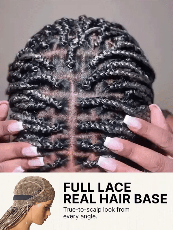 OwnScalp™ 613 Blonde Lightweight Salon-Like Braids with a Real Scalp Look Full HD Lace Knotless Box Braided Wig Drawstring Cap - US Only
