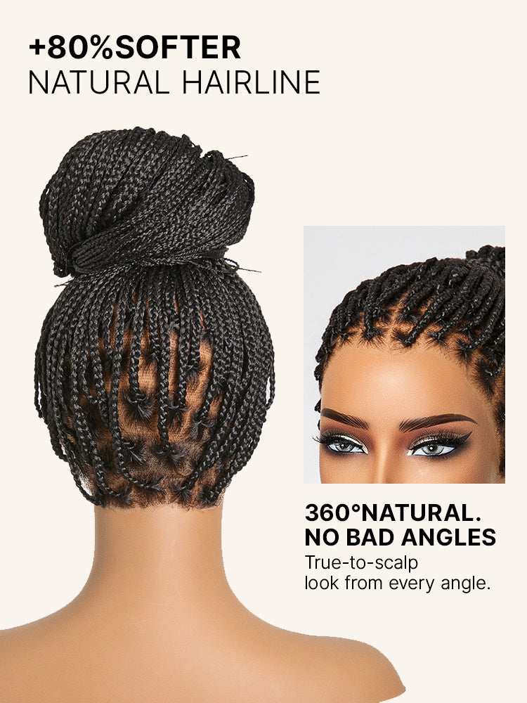 OwnScalp™ 613 Blonde Lightweight Salon-Like Braids with a Real Scalp Look Full HD Lace Knotless Box Braided Wig Drawstring Cap - US Only