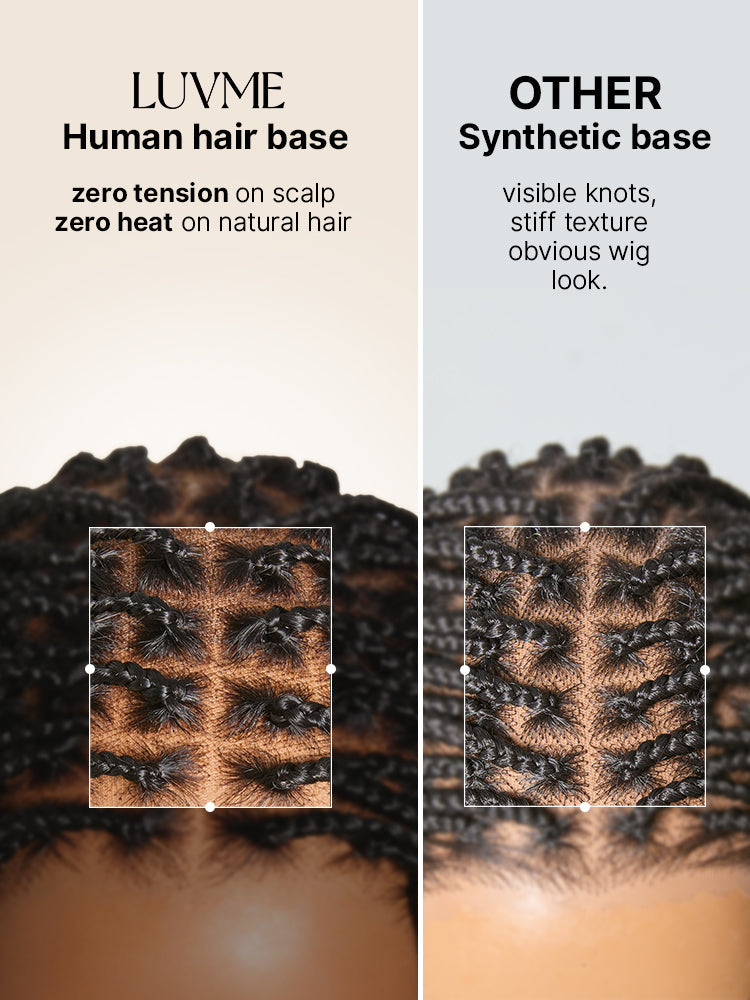 OwnScalp™ 613 Blonde Lightweight Salon-Like Braids with a Real Scalp Look Full HD Lace Knotless Box Braided Wig Drawstring Cap - US Only