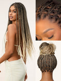 OwnScalp™ 613 Blonde Lightweight Salon-Like Braids with a Real Scalp Look Full HD Lace Knotless Box Braided Wig Drawstring Cap - US Only