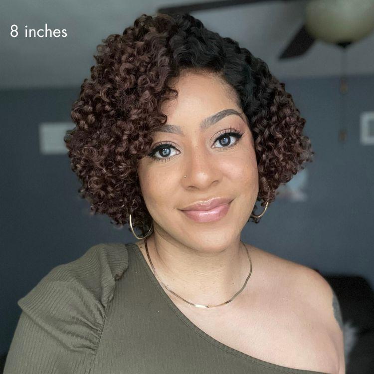 New Customers Only | Trendy Short Cut Curly Minimalist HD Lace Glueless Side Part Wig 100% Human Hair